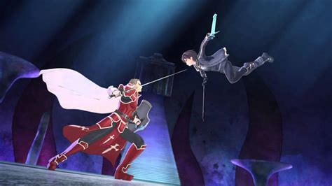 SWORD ART ONLINE Re Hollow Fragment Heathcliff Vs Kirito Scene YouTube