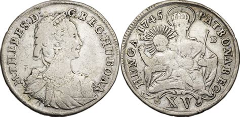 RDR Habsburg 15 Kreuzer 1745 KB Maria Theresia 1740 1780 Ss MA Shops