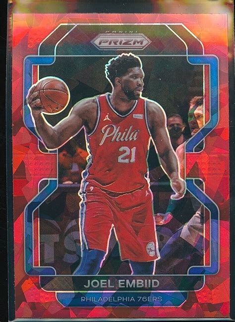 Joel Embiid Panini Prizm Red Ice Prizm Ebay