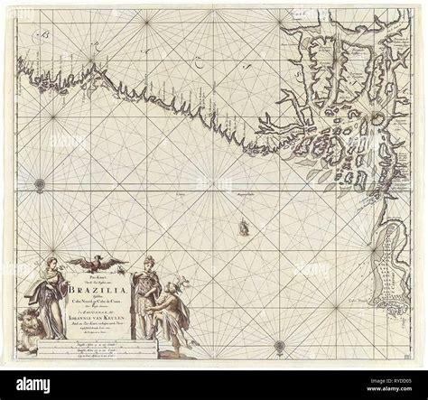 Carta Marítima de la parte de la costa de Brasil con el delta del río