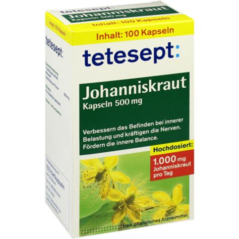 Tetesept Johanniskraut 500 Mg Kapseln Beipackzettel Apotheken Umschau