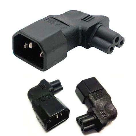 Universal Power Adapter IEC 320 C14 to C5 Adapter Converter Vertical Right Angle IEC320 C5 to ...