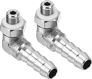 M METERXITY 2 Pcs Hose Barb Fittings 90 Degree Elbow Nickel Plated