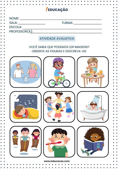 Avalia O Para Educa O Infantil Modelos Prontos Para Imprimir