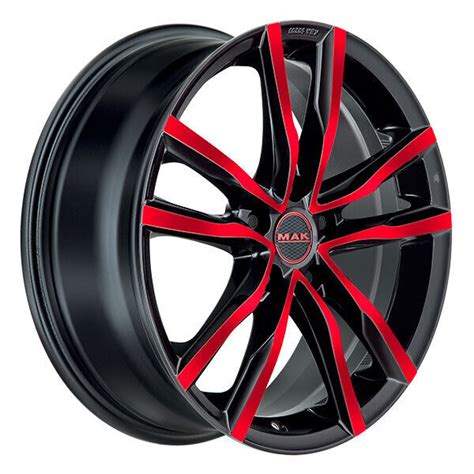 ALUFELGE MAK MILANO FUR PEUGEOT 7x17 5x114 3 BLACK AND RED DBN EBay