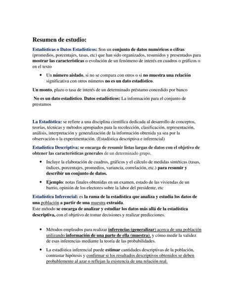 Solution Resumen De Estudio Ceonceptos B Sicos De Estad Stica Studypool