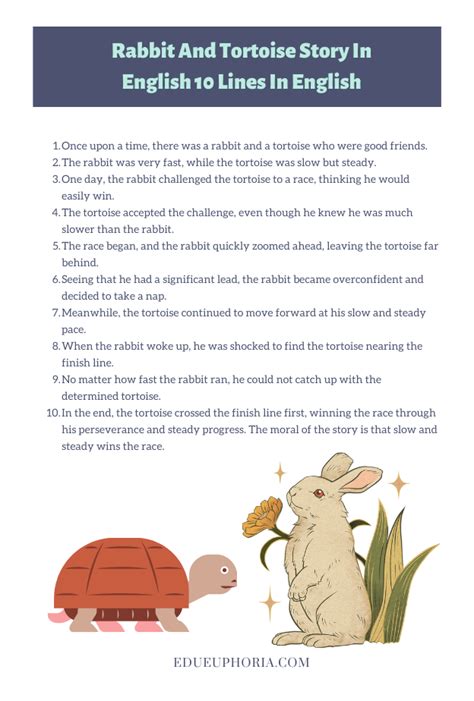 Rabbit And Tortoise Story In English Lines In English Nbkomputer