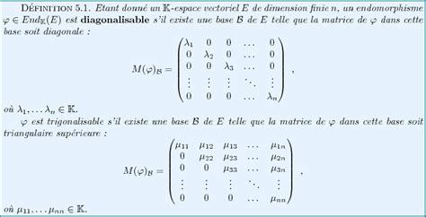 Diagonalisation Des Matrices Et R Duction Des Endomorphismes