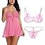Buy Xs And Os Combo Offer Women Babydoll Nightwear Lace Bra Panty G String Lingerie Set Pack
