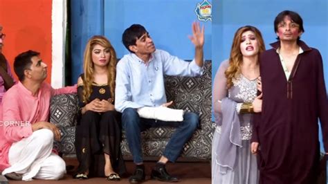 Amjad Rana With Nida Shazadi And Goshi 2 Comedy Clip Stage Drama