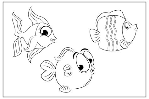 Black And White Page For Baby Coloring Book Illustration Of Cute