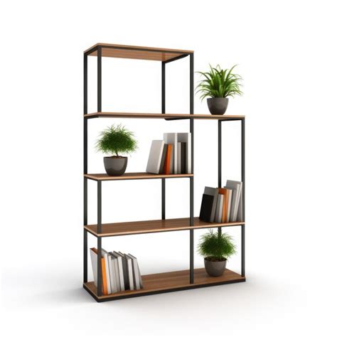 Premium Ai Image Room Divider Bookshelf Isolated On White Background