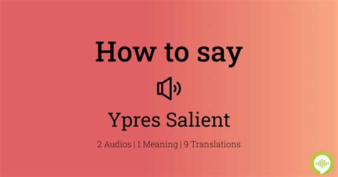 How To Pronounce Ypres Salient