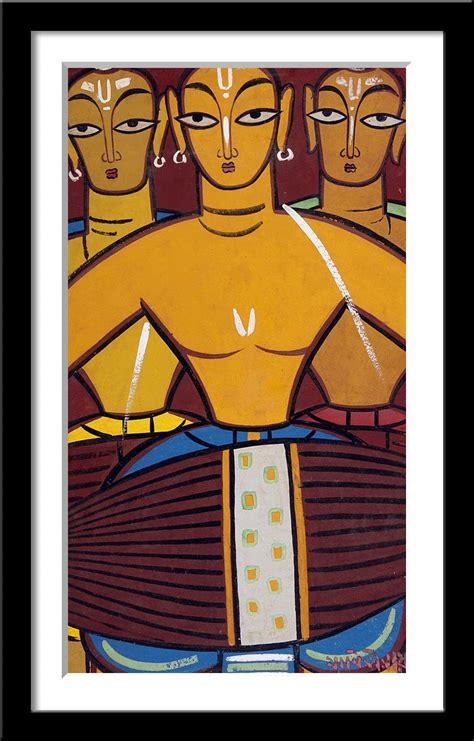 Tallenge Men With Drums Jamini Roy Bengal School Art Painting