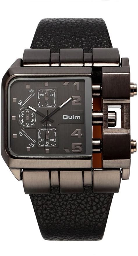 Oulm 3364 Brand Original Rectangle Unique Design Men Wristwatch Wide