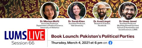 Lums Live Session Book Launch Pakistans Political Parties