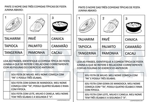 Atividades de alfabetização sobre Festa Junina Luzia Professora
