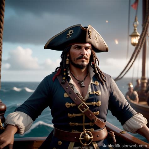 Fat Pirate Ship In Sea Prompts Stable Diffusion Online