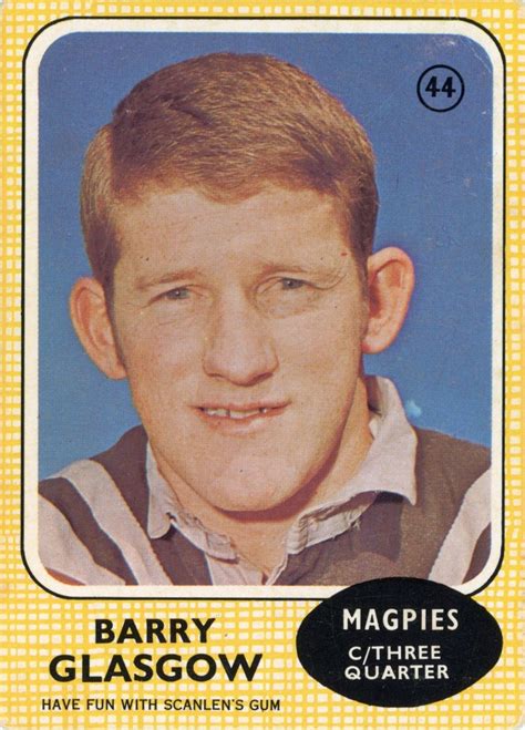 1970 Scanlens Common Card Base 44 Barry Glasgow Western Suburbs