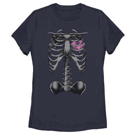 Womens Lost Gods Halloween Skeleton Rib Cage Heart T Shirt Fifth Sun