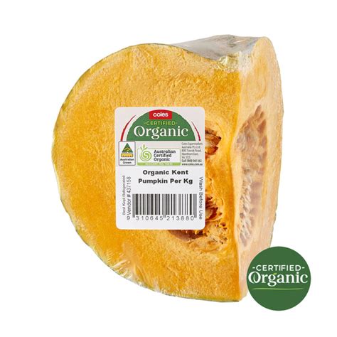 Buy Coles Organic Kent Pumpkin Approx G Each Coles