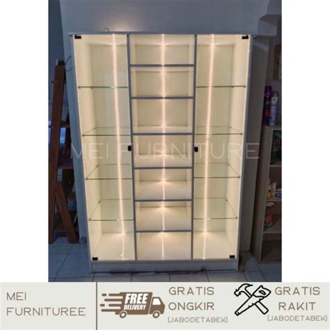 Lemari Tas Lampu Led Pintu Kaca Murah Rak Tas Minimalis Modern