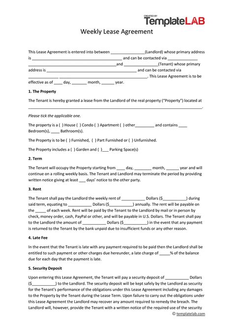 Free Printable Basic Residential Lease Agreement Prntbl