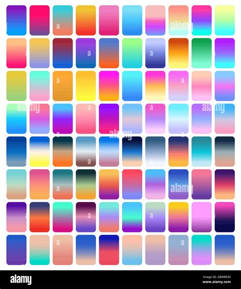 Set Of Gradient Different Color Combinations Vector Stock Vector