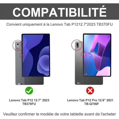 Étui Clavier Pour Lenovo Tab P12 Pro 12 7 2023 Azerty Français