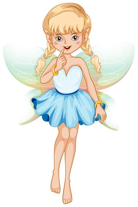 Fairy with blue dress and colorful wings 362136 Vector Art at Vecteezy