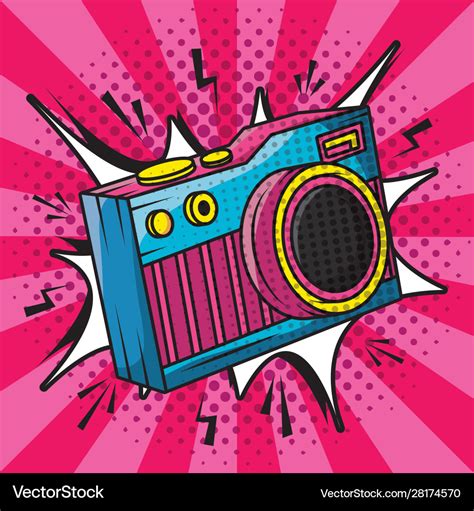 Camera photographic pop art style Royalty Free Vector Image