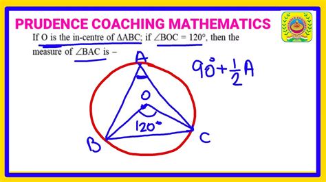 If O Is The Incenter Of ∆abc Of Angle Boc 120° Find Angle Bac