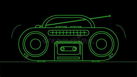 Boombox Black White Playing Loud Music Seamless Loop Animation Motion Graphics Stock Footage