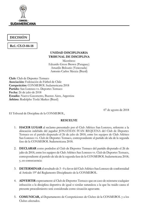 San Lorenzo Goleó En El Escritorio Conmebol Le Dio Por Ganado El Partido Ante Deportes Temuco