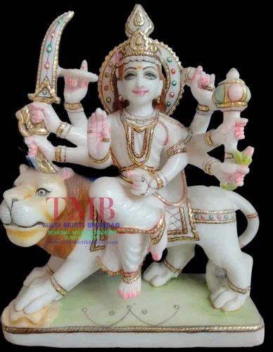 Painted Hindu White Marble Durga Mata Statue At Rs 18000 In Jaipur ID