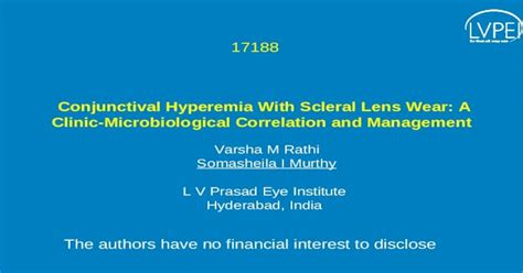 Ppt Conjunctival Hyperemia With Scleral Lens Wear A Clinic Microbiological Correlation And