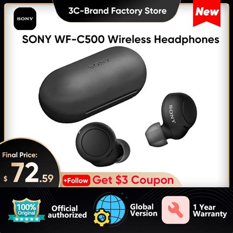 Sony Wf C500 Truly Wireless In Ear Bluetooth Earbud Headphones With Mic