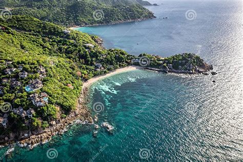 Aerial View Of Shark Bay In Koh Tao Thailand Stock Photo Image Of