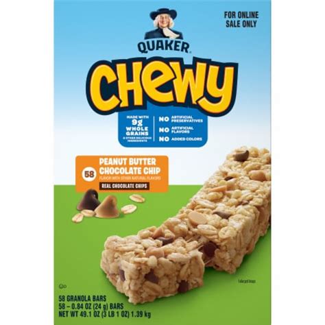 Quaker Chewy Peanut Butter Chocolate Chip Granola Bars 58 Ct 0 84 Oz