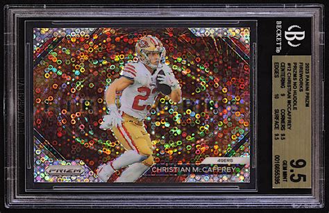 Christian McCaffrey 2023 Panini Prizm Fireworks Prizms No Huddle 12