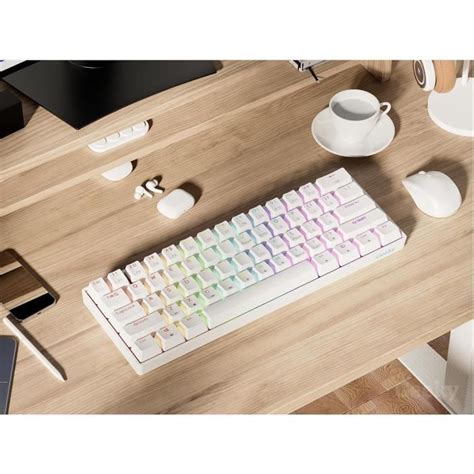 Gk61 60 Hot Swappable Clavier De Jeu Mécanique 61 Touches Multicolores Rétroéclairées Rgb