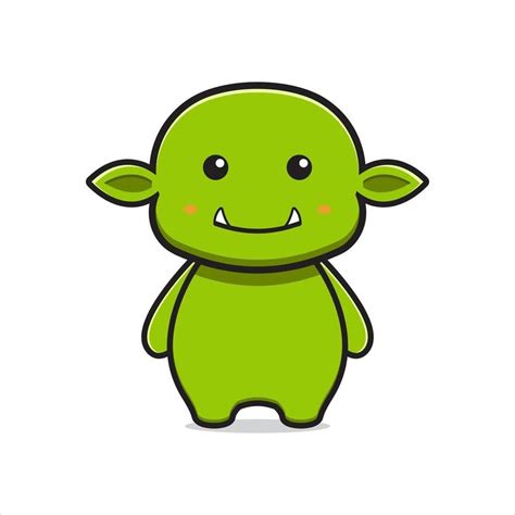 Download Cute goblin mascot character cartoon icon vector illustration ...