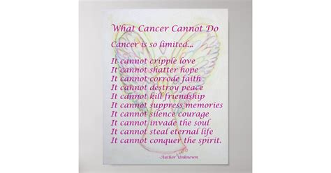 What Cancer Cannot Do Poem Poster Print | Zazzle