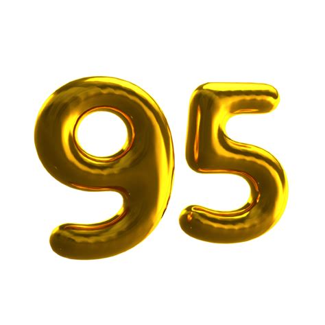 nombre 95 3d rendre avec or Matériel 28634301 PNG