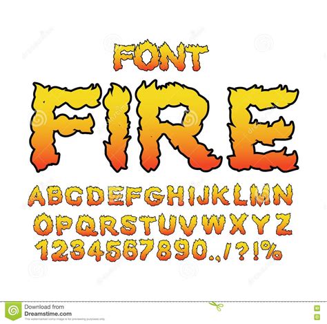 Fire Font Flame Abc Fiery Letters Burning Alphabet Hot Typography Blaze