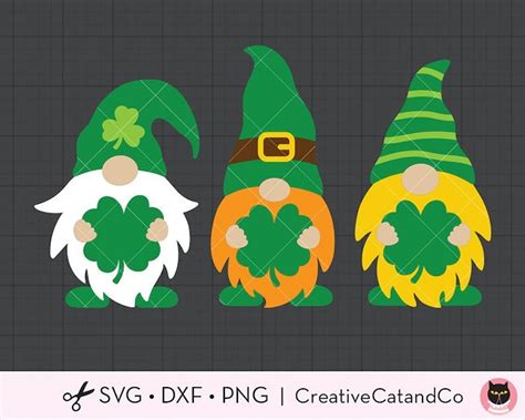 St Patricks Day Gnomes Svg Irish Gnomes With Shamrock Etsy Artofit