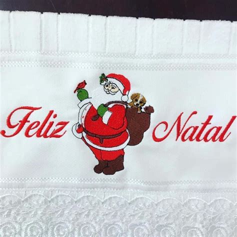 Toalha De Rosto Bordado Natal Elo Produtos Especiais