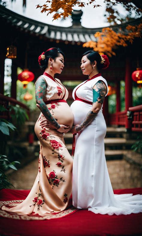 Two Asian Tattooed Lesbian Brides With Gigantic Pr By Tiamatnightmare