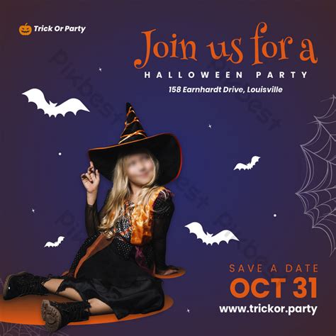 Join Us For A Halloween Party Poster Template Psd Free Download Pikbest