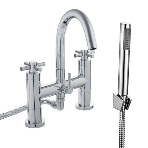 Mayfair Chrome Deck Mounted Swan Neck Bath Shower Mixer Tap Modern